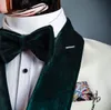 White Formal 1 Piece Wedding Tuxedos Men Suits Tuxedo Green Velvet Shawl Lapel Double Breasted Pockets Customize Coat Pants Fashion Formal Casual Prom Tailored