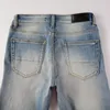 Jeans da uomo Uomo High Street Fashion Style Distressed Light Blue Bikers Skinny Stretch Streetwear Fori danneggiati Slim strappati