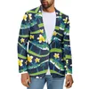 Herrdräkter polynesiska tribal hawaiian totem tatuering hawaii tryck högkvalitativ blazer affär elegant mode casual män smal kostym jacka jacka