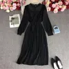 Casual Dresses Ladies Court Style Vintage Lace Patchwork Pleated Chiffon Petite Dress Skater For Women Halter