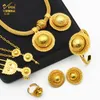 Wedding Jewelry Sets ANIID Ethiopian Gold Plated 6PCS With Red Crystal Zircon Stone Indian High Quality Necklace Set Party Gifts 230729