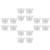 Gobelets jetables Pailles 50 Pcs Mousse Plastique Dessert Tasse Transparent Conteneur Pudding Portable Couvercles