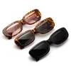 Zonnebril Vintage Rechthoek Mannen Zwart Luipaard Meisje Mannelijke Zonnebril Voor Vrouwen 2023 Modetrend Zomertinten
