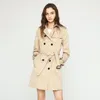 Luksusowa marka marki damskiej Trench Coats Windbreaker England Rów