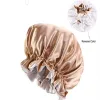 Silk Night Cap Hat Hair Clippers Double side wear Women Head Cover Sleep Cap Satin Bonnet for Beautiful -Wake Up Perfect Daily