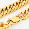 Trendy 17mm Wide Charming 316L Stainless Steel Gold Cuban Curb Chain Men's Heavy Cool Jewelry Necklace 7-40 Gift Chains291U