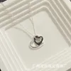 Brand de créateur Tiffays S925 STERLING Silver Hollow Double Heart Backle Pendant Collier Exquis