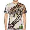 T-shirts pour hommes Tiger Art Style Polyester TShirt Design confortable Chemise mince à manches courtes