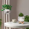 Objets décoratifs Figurines Disco Ball Flower Planter Pots pas de corde de bordure Miroir suspendu panier suspendu Pot de fleur suspendue pour plantes intérieures style bohème 230812