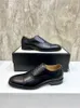 6Model Brogue Luxury Designer Dress Shoe Men äkta Leather Casual Loafers Man Wedding Pointed Toe Black Broform Formal Oxford