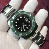 10 estilos de relógios masculinos caixa prateada 40MM relógios SUB mostrador verde bisel de cerâmica Automático Mecânico Stanless Steel Fashion Sport Auto-215J