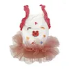 犬のアパレル猫のための服の服装ドレスペットコスチューム夏の服かわいいドレスアップアクセサリーガールドッグ