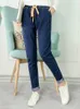 Women's Jeans Drand High Quality Fashion Direct Sale Elastic Waist Harem Pants Slim Fit Denim Large Size XL-8XL Ladies Long Casua