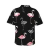 Chemises décontractées pour hommes Flamingos Mens Hawaiian Short Sleeve Button Down Beach Tropical Floral