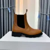 Botas de grife Triomphe celis tênis arco masculino outono inverno nova camada superior lisa couro bovino chelsea botas curtas de salto baixo botas femininas elásticas de um passo