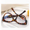 Solglasögon Fashion Brand Anti-Blue Glasses Women Cat Eye Frames Retro Styles Designer Optical Computer Large