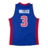 Hill Piston Grant Basketball Jersey Detroits Joe Dumars Ben Wallace Chauncey Billups Rasheed Wallace Jerry Stackhouse Mitchell과 Ness Thowback Blue Size S-XXL