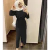 Etniska kläder mode kvinnor muslimska abaya lång ärm en bit jumpsuit klänning kalkon kaftan arab dubai femme islamisk jalabiya vestidos