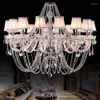 Lustres Cristal Européen Salon Chambre À Manger Lampe Atmosphère Bougie Lampes Cristaux De Verre Pour Led