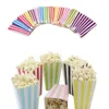 120 pcs Vague Cercles Motif Pliant Bonbons Popcorn Boîtes Fête D'anniversaire De Mariage Bonbons Sanck Faveur Sacs Papier Chritmas Cadeau Bag254w