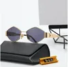 Modedesigner solglasögon för kvinnors män Glasses samma solglasögon som Lisa Triomphe Beach Street Photo Small Sunnies Metal Full Frame With Box