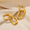 Hoop Earrings Elegant Round Irregular For Women Girls Luxury Stainless Steel Wedding Engagement Aesthetic Jewerly