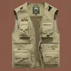 Men's Vests Summer Unloading Men US Tactical Hiking Fishing Vest Pographer Waistcoat Mesh Cargo Sleeveless Jacket Tools Pocket 5XL 230728