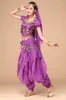 Stage Wear 4PCS Belly Dancing Costume Sets Egypt Dance Sari Clothing Women Bollywood Pant