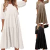 Casual Dresses Summer Solid Color Round Neck Short Sleeve Dress For Juniors Womens