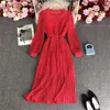 Casual Dresses Ladies Court Style Vintage Lace Patchwork Pleated Chiffon Petite Dress Skater For Women Halter