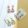 Kolczyki Dangle Euro-American Clay Ceramit Drop 3D TRANIOMENSYLNY KWUTÓW FOR BOUCLE OREILLE FEMME ACCESORIOS PARA MUJ