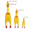 Pets Dog Toys Screaming Chicken Squeeze Sound for Dogs Super Durable Funny Squeaky Yellow Rubber Chick Chew Toy FY5086 JY29