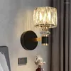 Lampade da parete LED europeo con interruttore Cristallo di lusso per camera da letto El Restaurant Apparecchio di design creativo nero oro di alta qualità