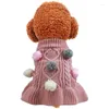 Hundebekleidung PETCIRCLE Kleidung Plüschball Wollpullover Kleid Passend für kleine Welpen Haustier Katze FrühlingHerbst Niedlicher Kostümrock