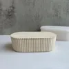 Bottiglie di stoccaggio Striscia ovale fai-da-te con scatola di copertura Stampi in silicone Diamante Vaso di cemento Stampo per ceramica Stampo per candele in cemento