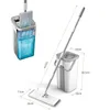 MOPS Golvrengöring Microfiber Squeeze Spin Mop med Bucket 360Rotating Flat Wet eller Dry Use Housual Cleaning 230728