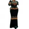 Etniska kläder sammet Autumn Winter Africa Muslim Long Maxi Dress High Quality Fashion African Lady Dresses for Women279V