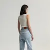 Women's T Shirts EOS Brand TR ärmlös stickad tröja Kvinnor 2023 Ull Slim Solid Color Round Neck Top High Quality
