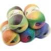 5pcsX100g 100% Cashmere Yarn crochet yarn for knitting Rainbow Line Fancy Melange Combed Sewing High Quality T200601227b