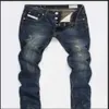 Projektant mody męski Rowerzyści dżinsy skórzane patchwork Slim Fit Moto Denim Joggers do męskich spantssp1ew