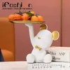 Decorative Objects Figurines Bear Statue Decor Key Storage Tray Set For Candy Fruit Korean Living Room Table Decoration Resin Crafts Gifts Modern Home Kawaii 230729