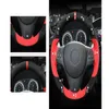 For BMW M3 2009-2013 E92 Car Steering Wheel Cover Black Red Suede Leather264b