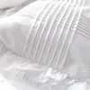 枕ケースMCAOエレガント枕シャムカバーエッジフリル白い寝具コットンプレーンピローケースセット2つのかわいいビンテージレースホームデコレー