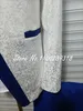 Garnitury męskie Blazers biały królewski niebieski kombinezon na ślub Tuxedos Shall kołnierz formalny kurtka męska blezer spodnie kamizelki trzyczęściowe kostium Homme 230728