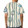 Men's T Shirts Nautical Art TShirts Seamless Pattern 3D Printed Breathable Short-Sleeved Polyester Harajuku Tops Streetwear