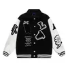 100% Rätt version Mänjacka Flocking Läderhylsor Baseball Coat Uniform Single Breasted Warm Jackets Varsity Coats Designer Jacket Overized Athleisure L67