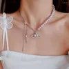 Collane con ciondolo realizzate a mano Collana di cristalli colorati di perle per gioielli da donna Trend Girocollo dal design elegante e di lusso