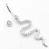 Navel Bell Button Rings Cubic zirconia snake belly button ring navel piercing jewelry 925 sterling silver women sexy stuff body fashion 230729