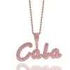 Collares pendientes UWIN Personalizado Dos tonos Colgante Nombre Collar Letras cursivas Iced Out Cubic Zirconia Baguettecz Cadena Collares Hiphop Joyería 230728