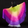 Stage Wear Top Gradient Color Belly Dance Voiles 250 110cm Hand Throw Scarf Shawl Dancer Accessoire Adulte Multi Bellydance Veil